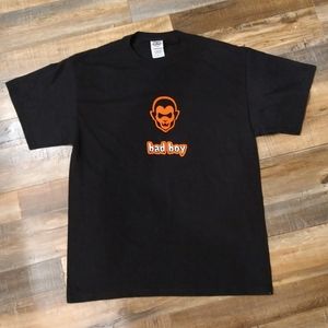 Vintage 2002 Bad Boy Center Graphic T-Shirt Street wear Grunge Skate Size Medium